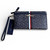 Tommy Hilfiger Navy Monogram Wristlet Wallet Double Zip Clutch
