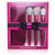 JLB Cosmetics Face Brush Set w/ Glitter Handles & Carry Case – New