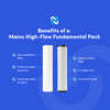 Graphic showing benefits of the Mains Fundamental Pack