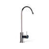 A gooseneck water faucet tap tilted