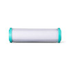 A 5-micron coconut carbon pre-filter lying flat sideways