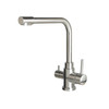 A brushed l-shaped high-end 3-way stainless steel faucet