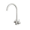 A brushed gooseneck high-end 3-way stainless steel faucet