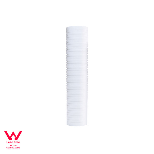 Polyspun sediment water filter standing upright