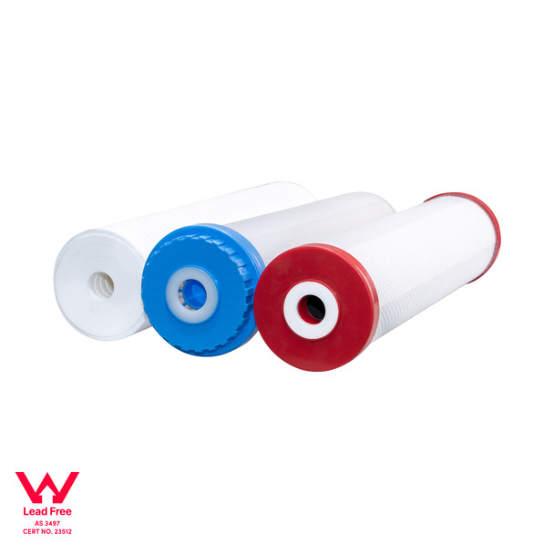 Three filters in the Mains Scale + Catalytic Pack shown at an angle