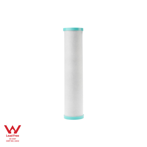Coconut carbon water filter standing upright