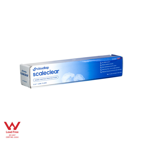 Front view of Scaleclear Low-flow packaging