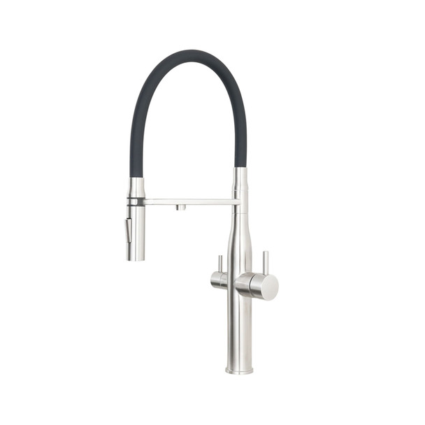 A detachable black dishwasher faucet with pull out spray