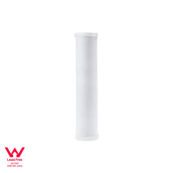 Coconut carbon water filter standing vertically