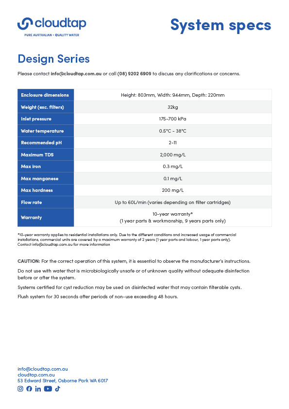 Preview of spec sheet