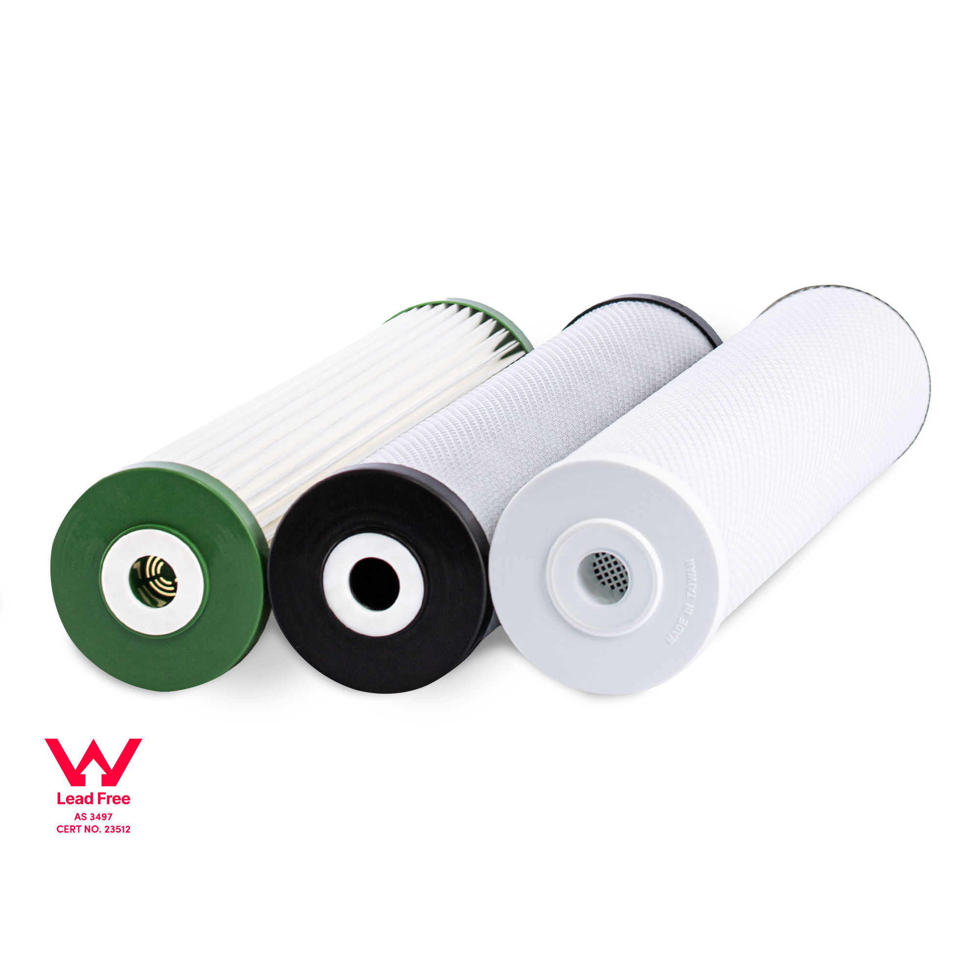 Three filters in Tank PFAS pack shown on an angle