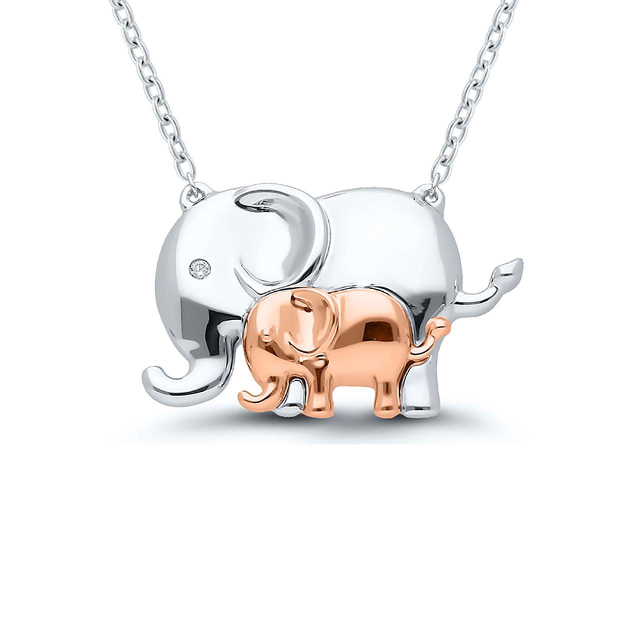 Good Luck Gift: Elephant Necklace Engraved Name - GetNameNecklace