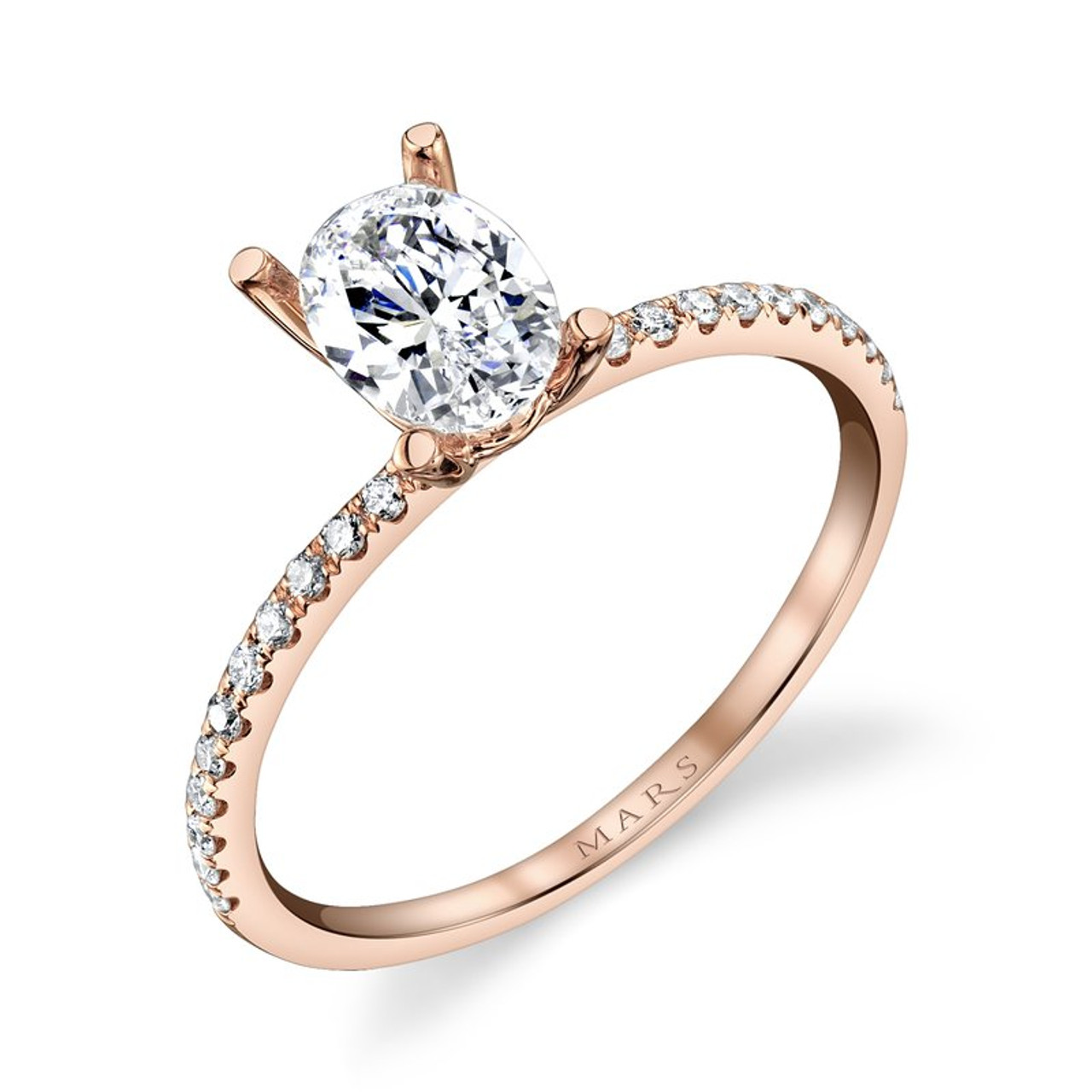 14K Rose Gold Delicate Engagement Ring With Diamond Accents | MARS Fine  Jewelry | Johannes Hunter Jewelers