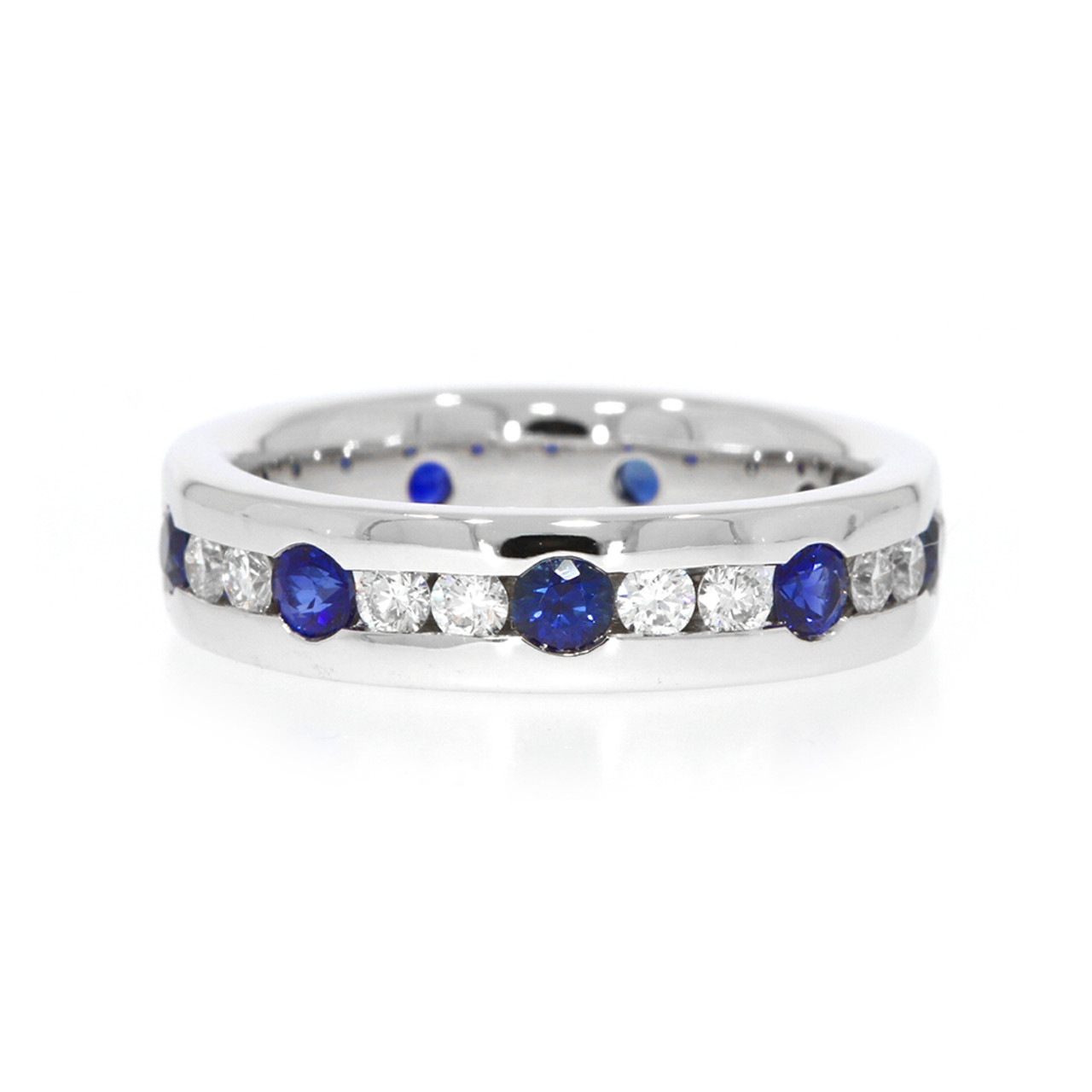 Bicolor Blue Sapphire Ring in White Gold - Size 6.75 - Gardens of the Sun |  Ethical Jewelry