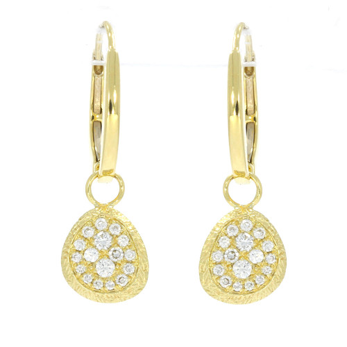 18K Yellow Gold and Diamond "Pebbles" Trilliant Charm Earrings