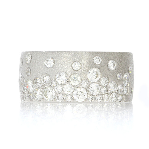 14K White Gold And Diamond Confetti Ring