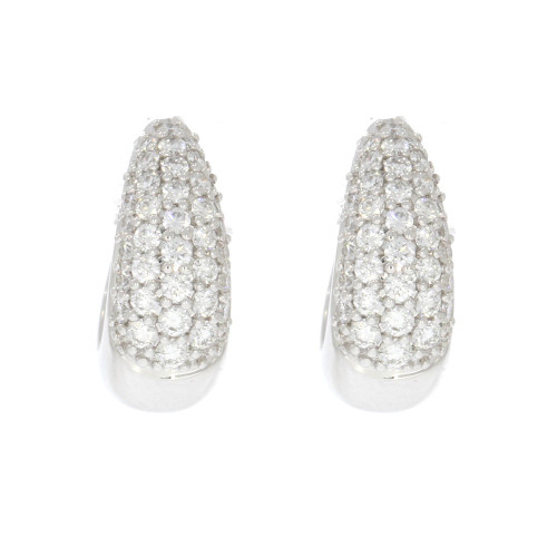 18K White Gold and Pave' Set Fire and Ice Diamond Earrings