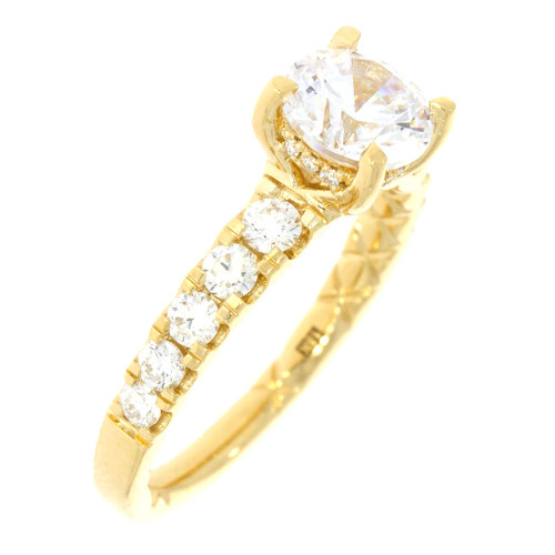 18K Yellow Gold and Diamond Engagement Ring