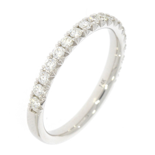14K White Gold and Diamond Anniversary Style Wedding Band