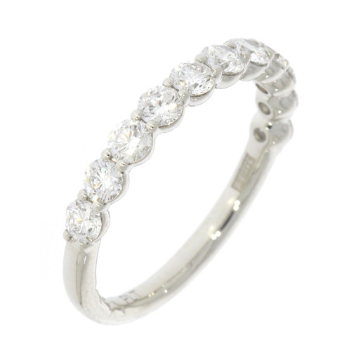 Platinum and Round Diamond Shared Prong Set Wedding Band