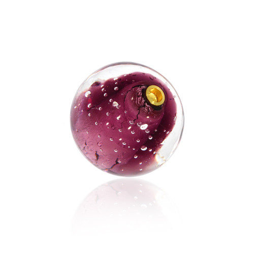 Round Magenta and Crystal Murano Glass Vario Key Bead