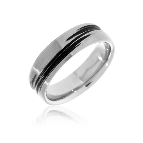 Textured Stainless Steel Mens Wedding Ring