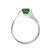 14K White Gold Open Bezel Set Oval Green Tourmaline Ring With Diamond Accents