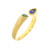 18K Yellow Gold Blue Sapphire and Emerald Split Top Ring