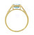 18K Yellow Gold Emerald-Cut Blue Zircon and Diamond Ring