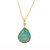 22K Yellow Gold Ethiopian Pear Opal Pendant With Diamond Accent