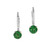 18K White Gold Tsavorite Garnet and Diamond Lever Back Earrings