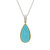 14K Yellow Gold Natural Sleeping Beauty Turquoise Tear Drop Pendant with Diamond Accents