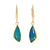 14K and 22K Yellow Gold Bezel Set Soft Triangle Opal Dangle Earrings