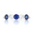 14K White Gold Diamond and Blue Sapphire 5 Stone Ring