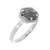 14K White Gold Salt and Pepper Hexagon Diamond Ring with Diamond Halo Accent