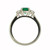 14K White Gold Emerald and Diamond Three Stone Ring