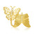 14K Yellow Gold and Diamond Flying Butterflies Ring