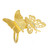 14K Yellow Gold and Diamond Flying Butterflies Ring