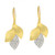 14K Yellow Gold and Diamond Three Leaf Earrings