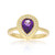 14K Yellow Gold Amethyst and Diamond Halo Ring