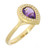 14K Yellow Gold Amethyst and Diamond Halo Ring