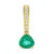 18K Yellow Gold And Diamond Tapered "Stick" Pendant Top With Pear Shape Emerald