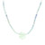 Faceted Flourite Multicolor Bead And Light Green Beryl Slab Necklace With Circular 14K Yellow Clasp With One Flush Set Diamond Per Side Of Clasp