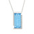 14K White Gold Carved Blue Topaz and Diamond Pendnat