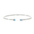 14K White Gold and Bezel Set Blue Topaz Toi Et Moi Bangle