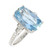 14K White Gold Aquamarine and Diamond Five Stone Ring, with Diamond Accented Band