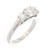 14K White Gold and Round Diamond Three Stone Ring