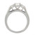 14K White Gold and Round Diamond Three Stone Ring