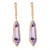 14K Rose Gold and Diamond Dangle Earrings with Fancy Cut Amethysts