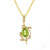 14K Yellow Gold Peridot and Diamond Floral Pendan